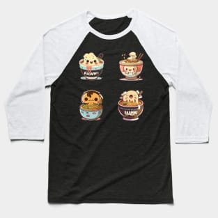 Funny 4 kawaii eating ramen anime kawaii Baseball T-Shirt